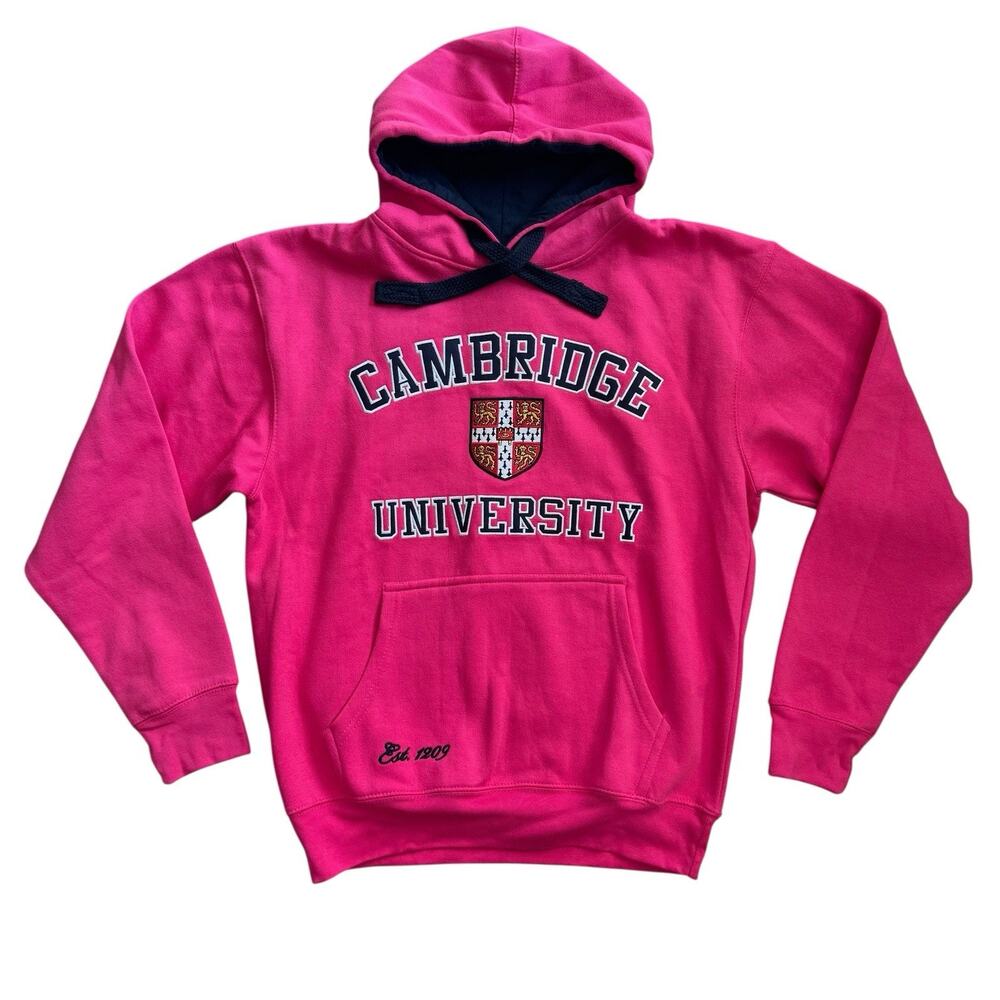 University Cambridge Hoodie Shield Official Merchandise Pink Sweatshirt L